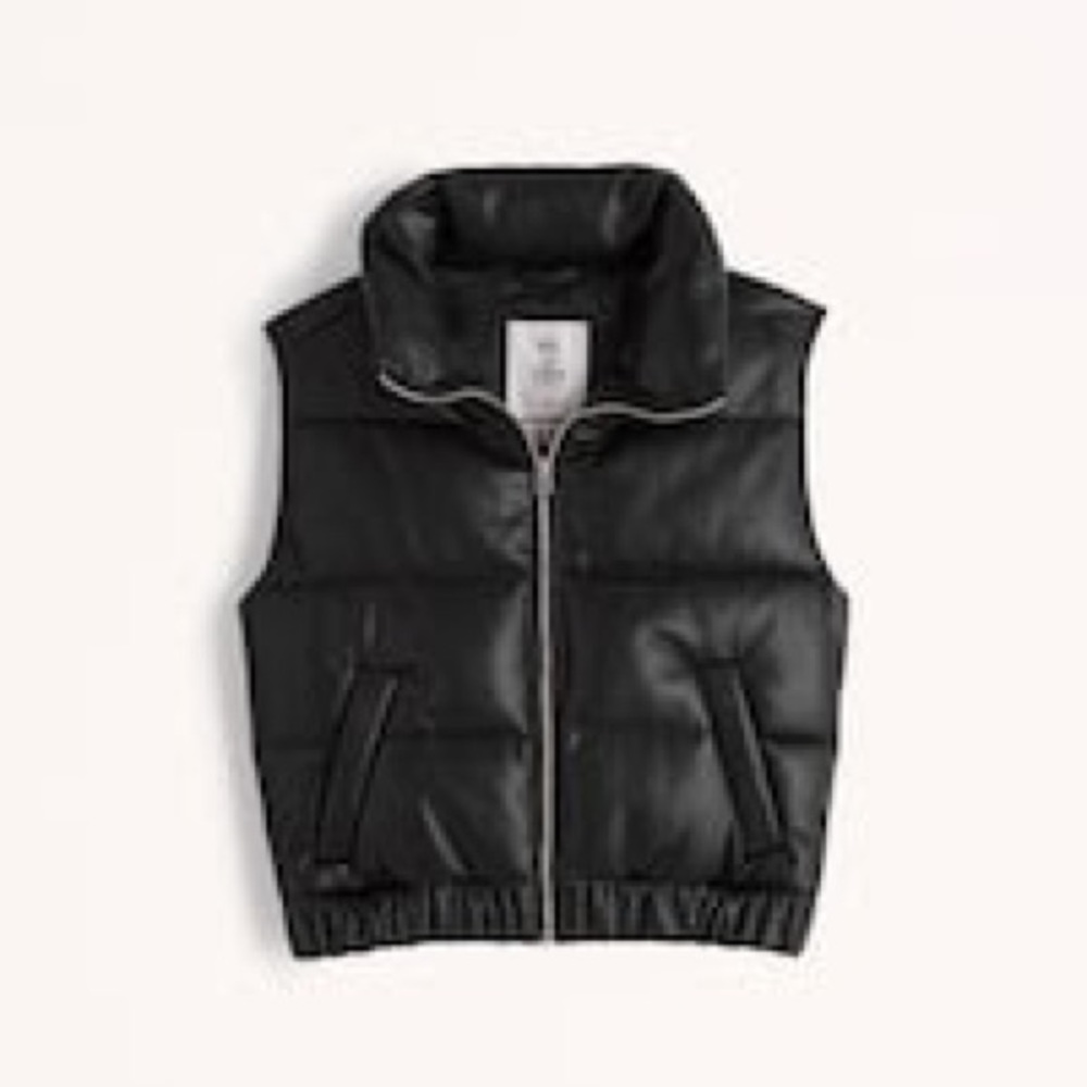 Abercrombie ultra mini puffer vest black | A& F vegan proffer vest-